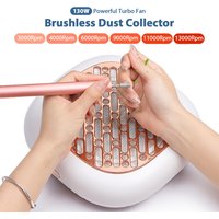 130W Super Suction Brushless Nail Dust Collector Powerful Nail Dust Extractor Nail Art Manicure Fan Vacuum Cleaner With 2 Filter