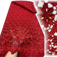 Latest Nigerian Water Soluble Lace Sequins Fabric High Quality Elegant African Cord Guipure Lace Fabric for Wedding Dress SZ1470