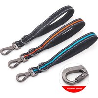 30cm 45cm Dog Rope Short Dog Lead Nylon Reflective Big Dog Training Leash With Zinc Alloy Lock Lockable 360 Degree Rotation