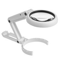 Handheld Magnifier 5X 10X USB Powered With LED Light Stand Illuminated Magnifying Glass For Electronics Repair Hobby Tools