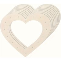 Wooden Heart Hollow DIY Wooden Heart Flower Wreath Frame Used for Making Decorative Grids, Christmas Trees, Christmas