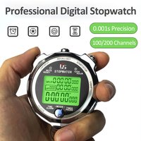 Professional Digital Stopwatch 0.001s Precision 100/200 Channels Memory Portable Sports Training Timer Luminous Countdown Timer