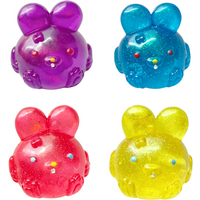 Cute Rabbit Maltose Squishy Toy, Transparent Glitter Squeeze Toy, Soft Stress Relief Fidget Toy for Kids Adults