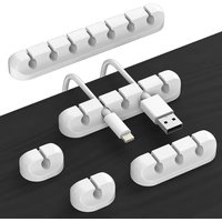 Cable Cord Wire Organizer Silicone USB Cable Winder Management Clips Self Adhesive for Mouse Keyboard Headset Car For iPhone