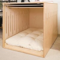 Solid Pine Wood Dog House Elegant Pet Furniture Featuring Cat Bed Dog Bed Dog Wooden Houses