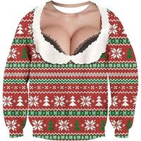 Weihnachten Hässliche Pullover Lustige 3D Druck Muskel Muster Sweatshirts Für Männer Neue Mode Pullover Party Cosplay Kostüm Weihnachten Geschenk