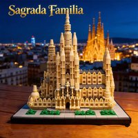 MOC 854PCS Barcelona famous cathedral Sagrada Familia Building blocks Assembly City Retro house Festival Bricks Toys Gifts