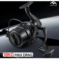 HAUT TON Black 8000/9000/10000/12000/14000 Surfing Big Spinning Reel 18KG Max Drag 5+1BB For Saltwater Anti-corrosion Fishing