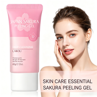LAIKOU Sakura Peeling Gel, Deep Cleansing Face Exfoliator, Remove Dead Skin Smooth Skin Gentle Exfoliating Scrub 60g