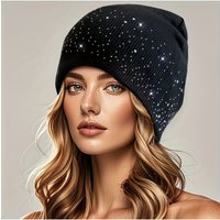AliExpress NONE New Women's Multi-color Dot Diamond Pullover Knitted Hat Autumn and Winter Knitted Hat Warm Woolen Hat