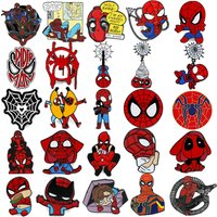 Creative cartoon brooch, cute and funny Spider-Man enamel pin, metal badge, jewelry, bags, clothing accessories, gift