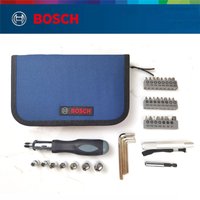 Bosch-Kit de tournevis à cliquet, jeu de douilles de tournevis, outil à main domestique, outils de travail de calcul de couple, 38 pièces
