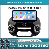 Radio samochodowe z Androidem 15, 12,3 cala, do Mercedes Benz Vito W447 2014-2021, odbiornik stereo, nawigacja GPS, DSP, odtwarzacz wideo Carplay, BEZ 2DIN DVD