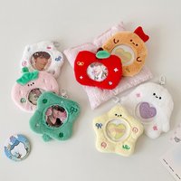 Kawaii Japanese Cartoon Apple 1-inch Photo Storage Card Holder Cute Idol Photo Storage Card Bag Decorative Pendant Keychain Gift