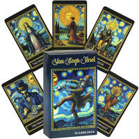 Van Gogh Style Tarot Deck 78 Cards | Starry Night Art Style Divination Oracle Cards | English Version Fortune Telling Game