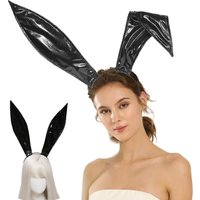 Sexy Bunny Maids Ears Headband Cosplay Leather Rabbit Ear Hairband DJ Night Club Bar Headwear Party Hair Hoop High Quality
