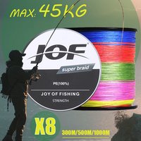 JOF 300m-1000m Micro New Fishing Lines 8 Strands Braided PE Japan Smooth Multifilament Line Sea Fishing Carp Fly Wire line Tool