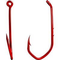 9KM Fishing Baitholder Hook Red 50pcs Offset Sea Barbed Hook V-Bend Worm Hook Saltwater Freshwater Fishing for Bass Live Baits