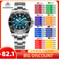 ADDIESDIVE 41mm Diver's Watch New 8215 Automatic Watches Sapphire Glass AR Coating 200m Waterproof Luminous Wristwatch AD2536