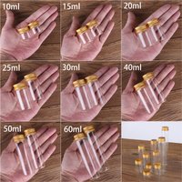 5pcs Dia 30mm 10/15/20/25/30/40/50/60ml Glass Bottles with Golden Aluminum Caps Potion bottles Spice Jars for Wedding Favors