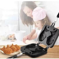 Kitchen Japanese Taiyaki Double Fish Shaped Hot Dessert Waffle Cake Maker Pan Japanese Pancake Double Pan Fry Pan Waffle Molds
