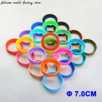 70MM Silicone Cup Bottom Cover 7.0CM Water Cup Cover Sheath 28 Colors Wear-resistant Water Bottle Cover Non-slip Coaster Sleeve