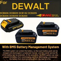 For Dewalt Power Tools Battery 20V 3A 6A 8A Rechargeable Lithium Ion Battery For DCB200 DCB203 DCB206 replace the battery