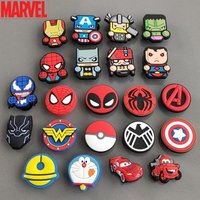 Avengers Spiderman Captain America Iron Man Anime Cartoon Clog Shoe Buckles Personalized Creative Removable DIY Shoe Charms