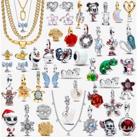 2026 New 925 Silver Texture Cat Claw Bee Elephant Chameleon Bead Man Eating Flower Lantern Pendant DIY Exquisite Charm Jewelry image 4