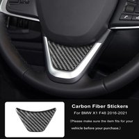 For BMW X1 F48 2016-2021 Car-styling Carbon Fiber Car Steering Wheel Chin Decorative Stickers Interior Modify Auto Accessoriess