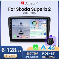 Junsun 10" Radio Samochodowe z Androidem 15 do Skoda Superb 2 2008-2015, Bezprzewodowe Apple CarPlay, Ekran Stereo, Odtwarzacz Multimedialny, Inteligentny System Samochodowy, 2 Din Autoradio,