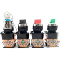 22mm Rotary Switch La38-11x2 / X3 Instantaneous / Locking 2 / 3 Position 10a400v Power Switch with Key Red Green Black