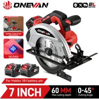 Bürstenlose 7 Zoll 185 mm elektrische Kreissäge LED 11000 U/min kabellos einstellbarer Winkel Holzbearbeitung Schneidwerkzeug für Makita Batterie Pin