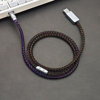 Luminous Type C Charging Cable Hollow Crystal Copper Aviation Plug Cable 8K Magnetic Axis Keyboard Charging Cable type-c to c