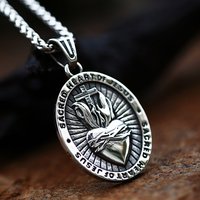 Classic Christian Sacred Heart of Jesus Necklace For Men Women Stainless Steel Catholic Religious Cross Pendant Jewelry Gifts