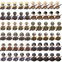 Small ornaments and building blocks are children's holiday gifts for 20 military action figures from all over the world.