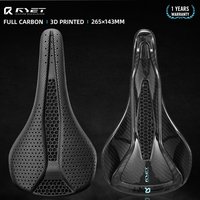 RYET 3D Printed Full Carbon Bike Saddle 265mm*142 Bicycle Seat MTB Gravel Road Wide Seating 7*9mm Cycling Cushion Bicycle Parts