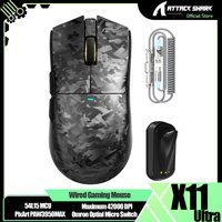 ATTACK SHARK X11 ULTRA Wireless Gaming Mouse, Composite Carbon Fiber, 54L15 MCU, PAW3950MAX Sensor, Super Light 59g, 8000Hz