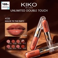 KIKO UNLIMITED DOUBLE TOUCH,Hydrating Feel&Vivid Pigment,Non-Sticky Formula&Long-Lasting Wear,Dual-Ended Design&Shine-Enhancing