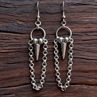 Goth Jewelry Chain Rivet Earrings for Women Grunge Rock Aesthetic Accessories Drop Earrings Hip Hop Punk Accessories Fashion