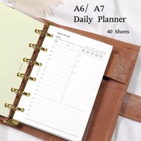 1pc A6/ A7 Daily Planner Loose-Leaf Replacement Inner Pages for To Do Checklist, Timeline, Weekday Label, Emotional Coloring
