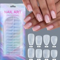 150Pcs/bag Press on Nails Short Square Almond Wearable Fake Nails Tips Frosted Full Cover False Nails Finger Decoration