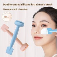 Silicone Face Mask Brush Double Head Two in One Facial Clay Mask Applicator Blackhead Remover Scraper Skin Care Cleansing Tool