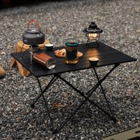 Outdoor Foldable Egg Roll Table,Lightweight Compact Aluminum Alloy Picnic / Camping /BBQ Desk, Big Desktop for Family Party