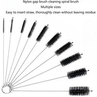 Syringe Brush Nylon Brush for Cleaning Gaps Cleaning Spiral Brush Stainless Steel Cup Brush Coffee Machine Cleaning Brush