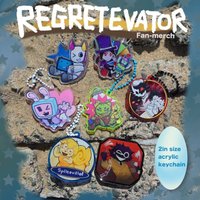 Regretevator Keychain Wave 1 - Acrylic Charm - Fan Art Pendant - Roblox Game Merch Gift