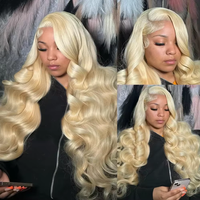 613 Body Wave Human Hair 13x6 HD Lace Front Wig Brazilian Remy Hair Glueless Wig 13x4 Lace Honey Blonde Colored Human Hair Wig