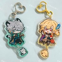 Alhaitham Anime Keychain Women Kaveh Acrylic Key Chain Man Funny Key Ring Pendant Ornament Accessories Friend Gift