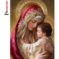 Huacan New Arrivals Diamond Painting Holy Mother Kids Diamond Mosaic Portrait Religion Complete Kit Home Decoration