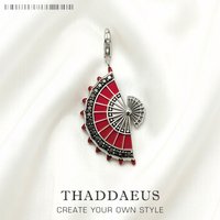 Pendant Red Fan Spring Brand New Fashion Jewelry Europe Style Trendy 925 Sterling Silver Gift For Women